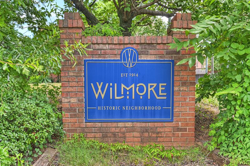 The Wilmore Historic Neighborhood sign, established 1914